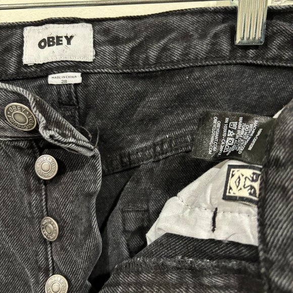 OBEY ANTI HATE CAMPAIGN BOYFRIEND FIT JEAN BLACK - Picture 2 of 6